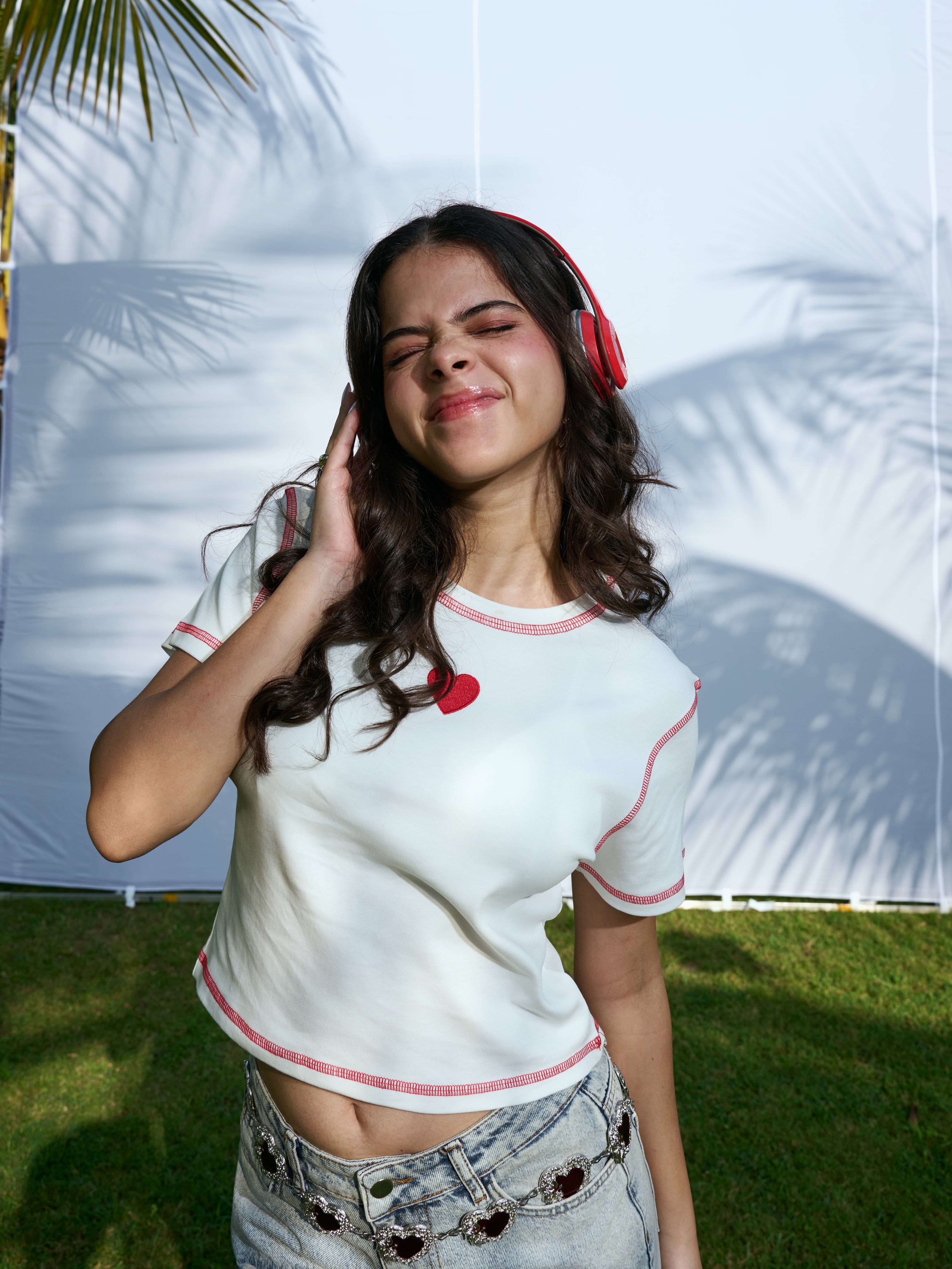 Contrast Love Tee - White