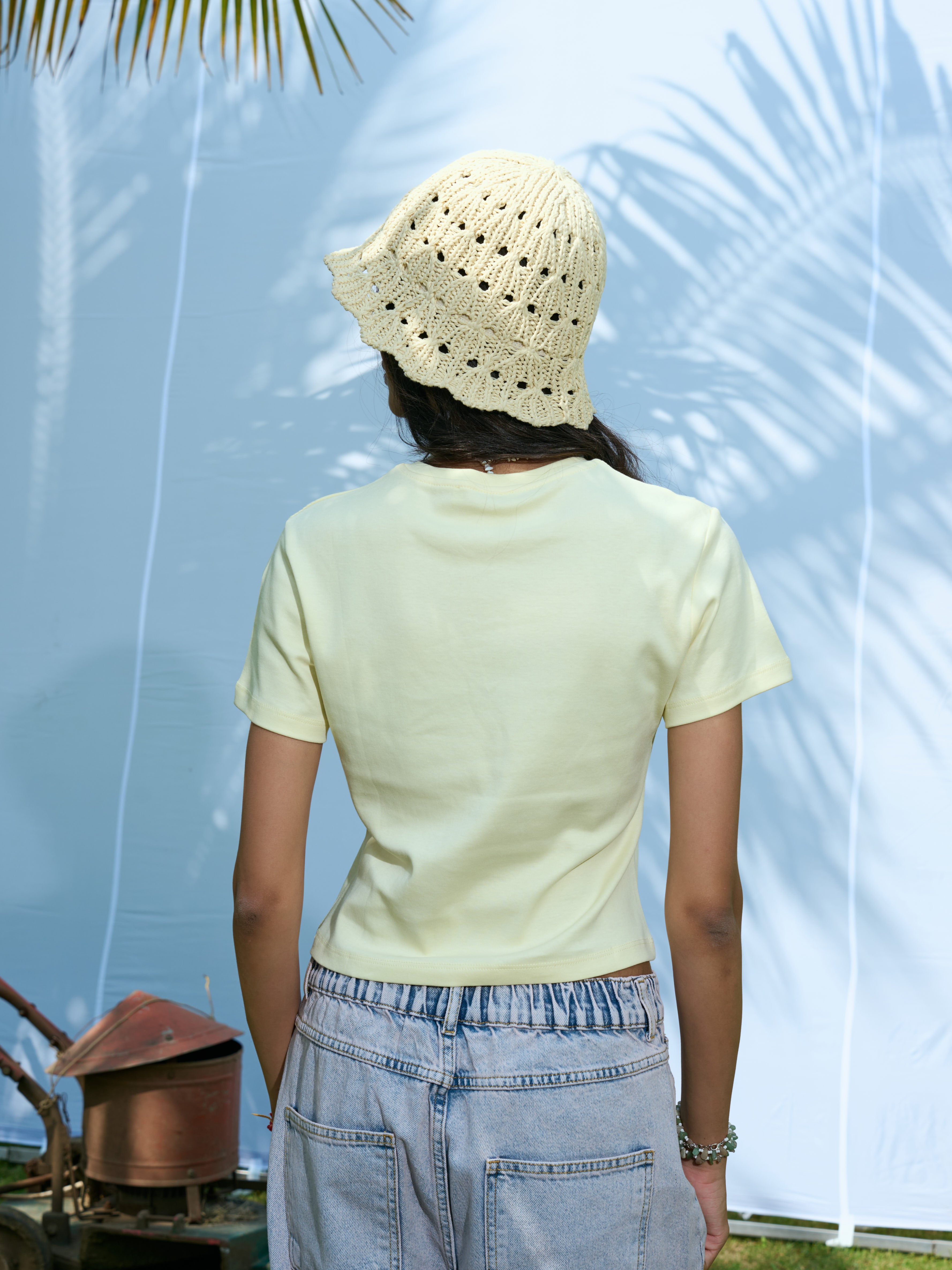 Sweetheart Cutout Top - Lemon Yellow