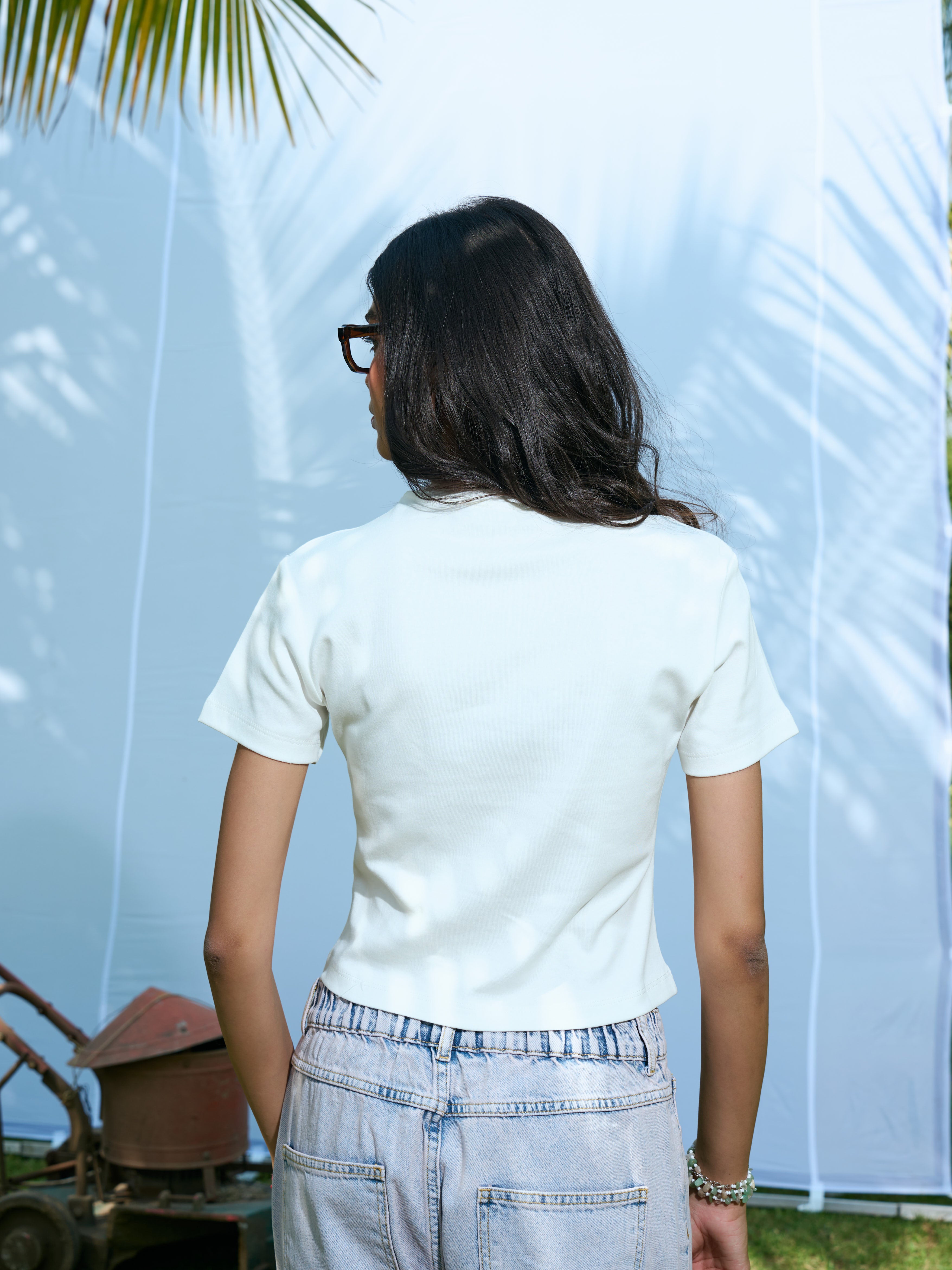 Soft Glow Heart Top - White