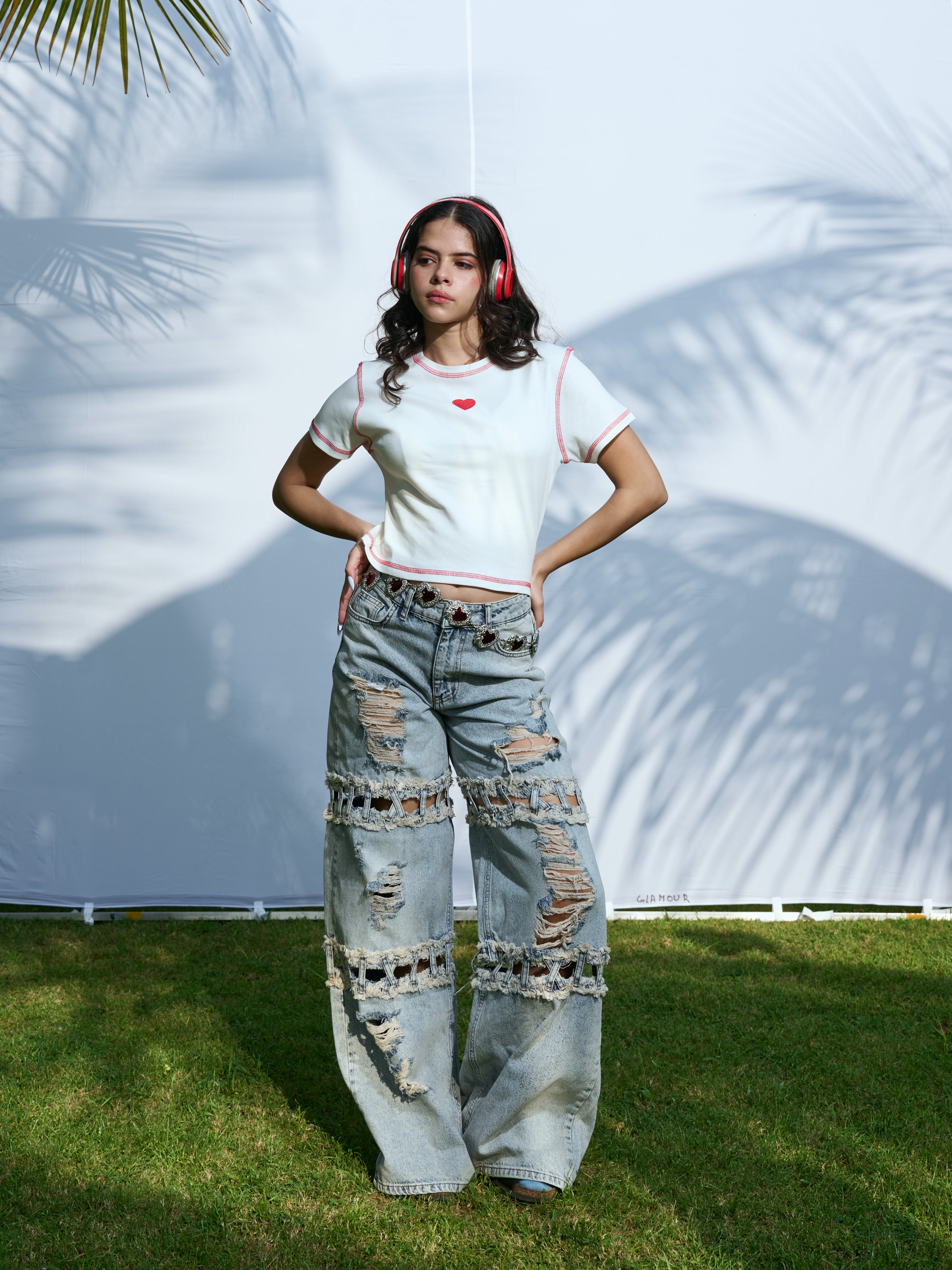 Contrast Love Tee - White