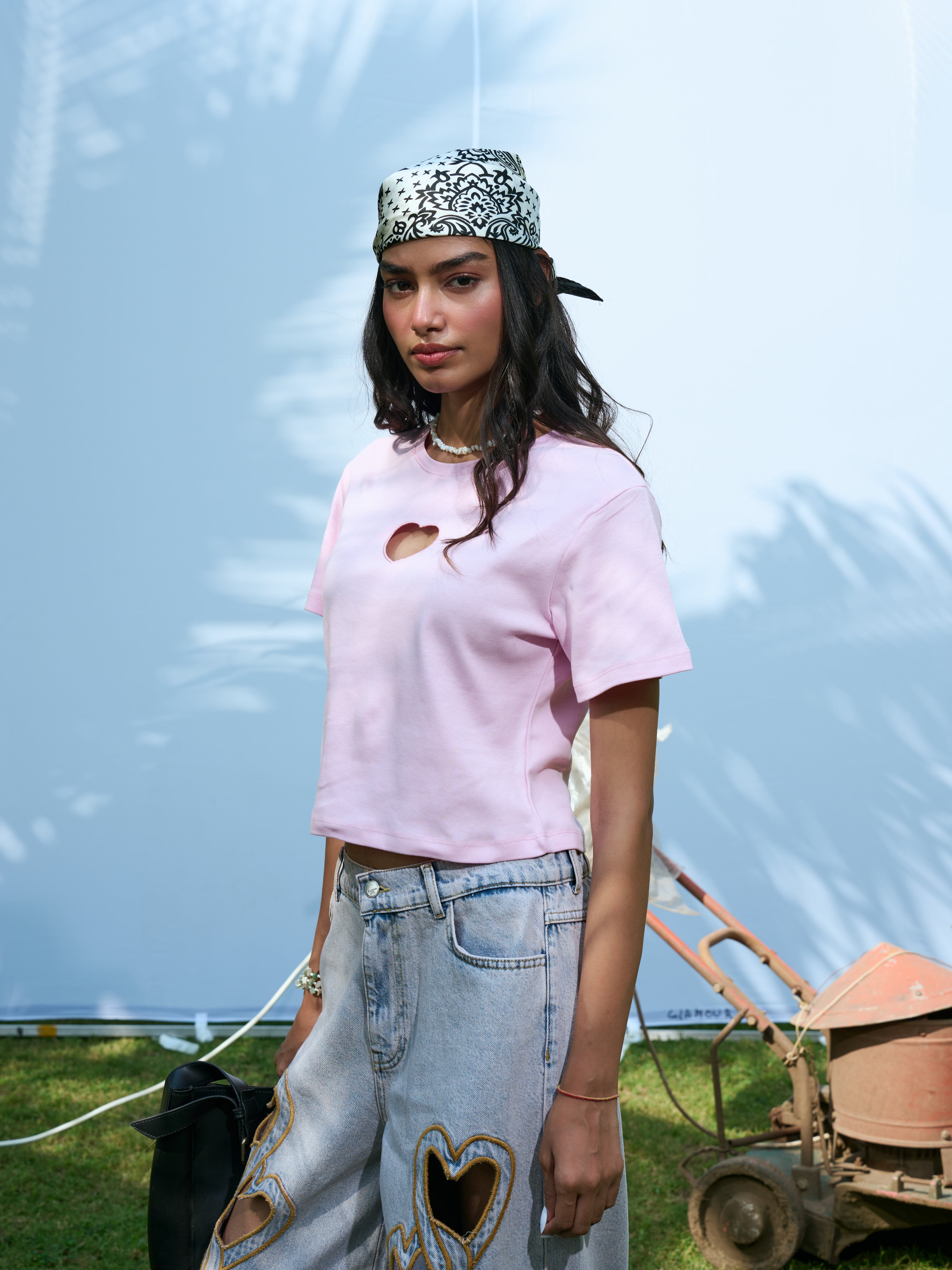 Sweetheart Cutout Top - Cloud Pink